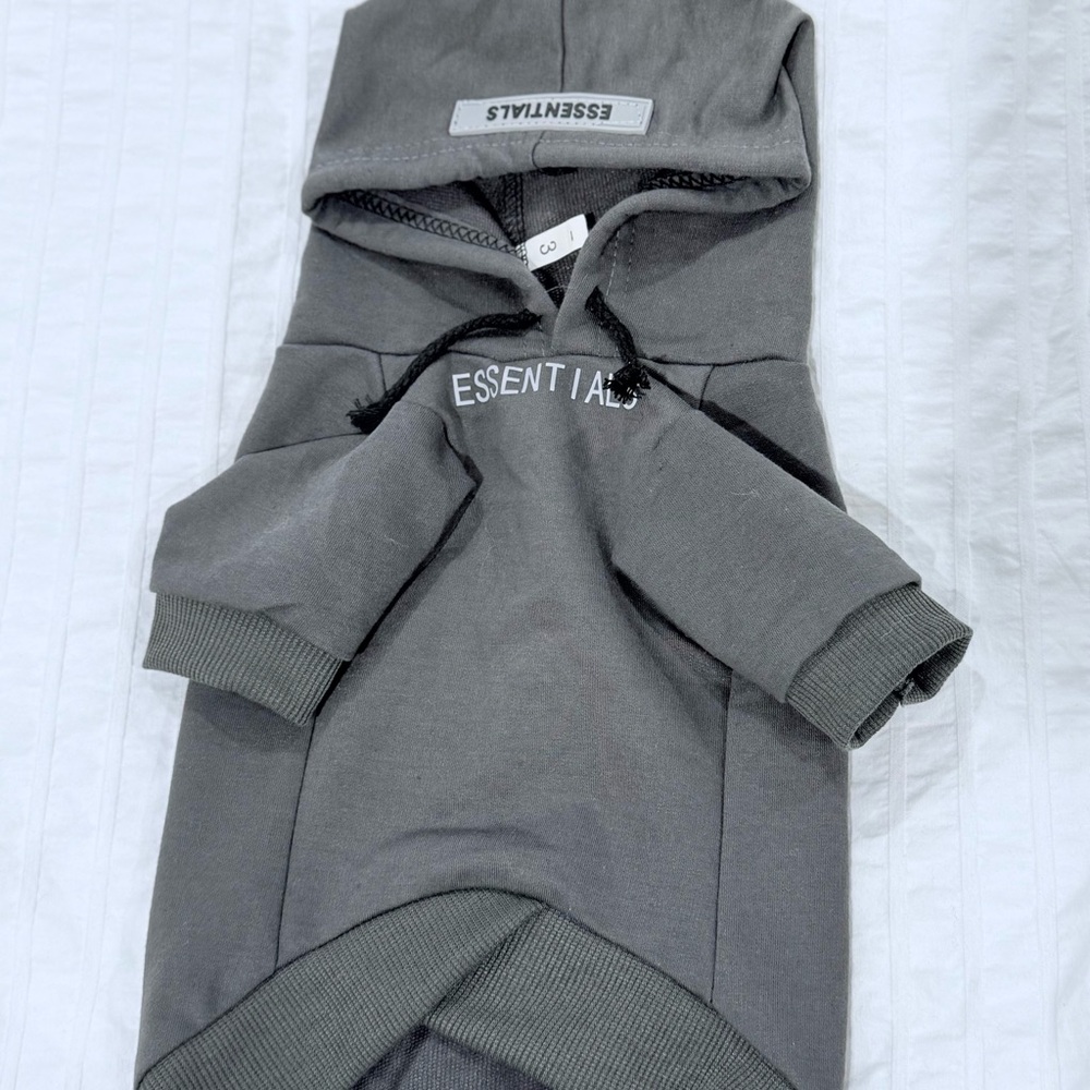 Essentials Gray Dog Hoodie